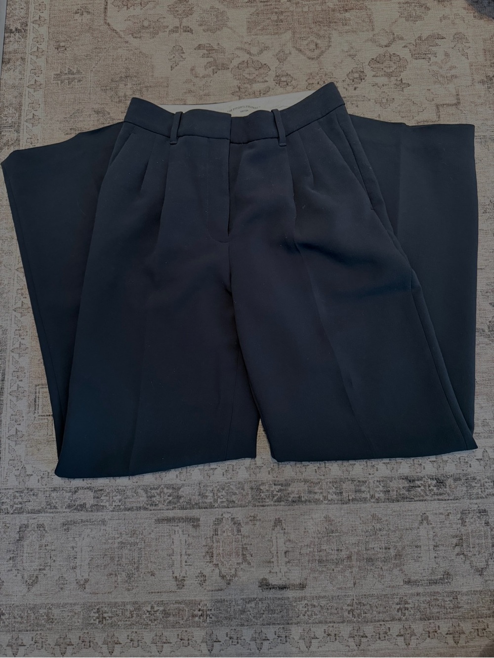 Aritzia Black High-Rise Pleated Trousers